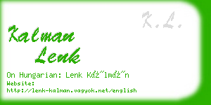 kalman lenk business card